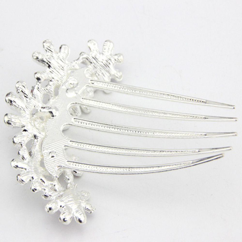 New Jewelry Diamond Crystal Flowers Headband Metal Plated Hair Comb