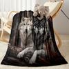 Rottweiler Moonlit Journey Flannel Blanket,Lightweight,Office Blanket,Sofa Blanket,Comfortable Blanket