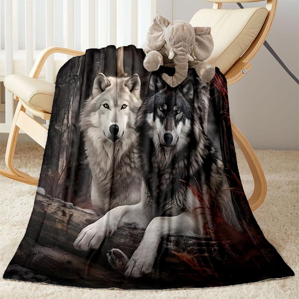 Rottweiler Moonlit Journey Flannel Blanket,Lightweight,Office Blanket,Sofa Blanket,Comfortable Blanket