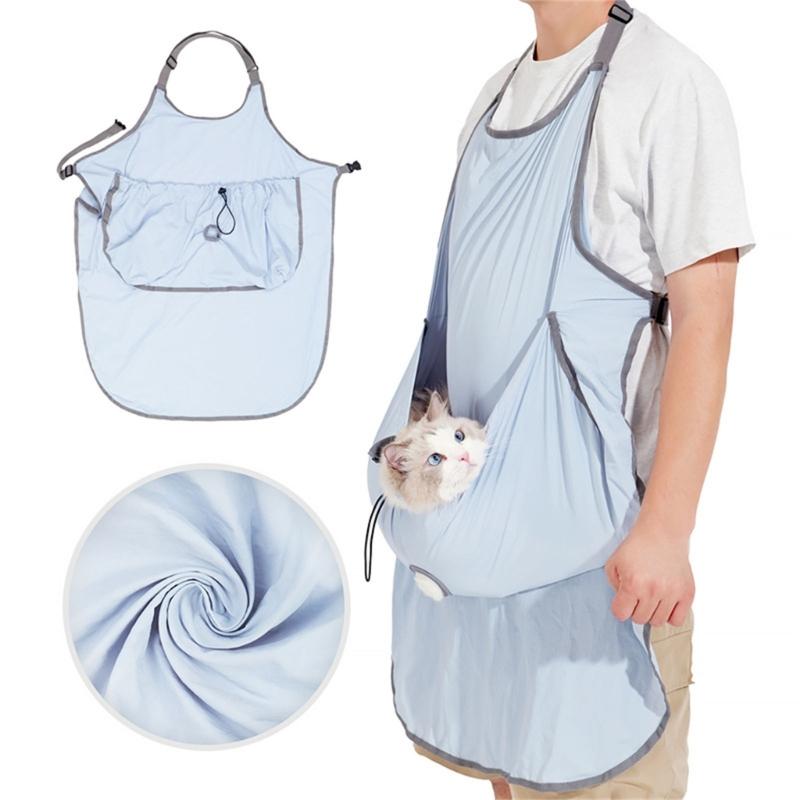 Hands Frees Cats Holder Hair Resistant Apron with Adjustable Strap Comfortable Breathable Carrying Bag for Pet