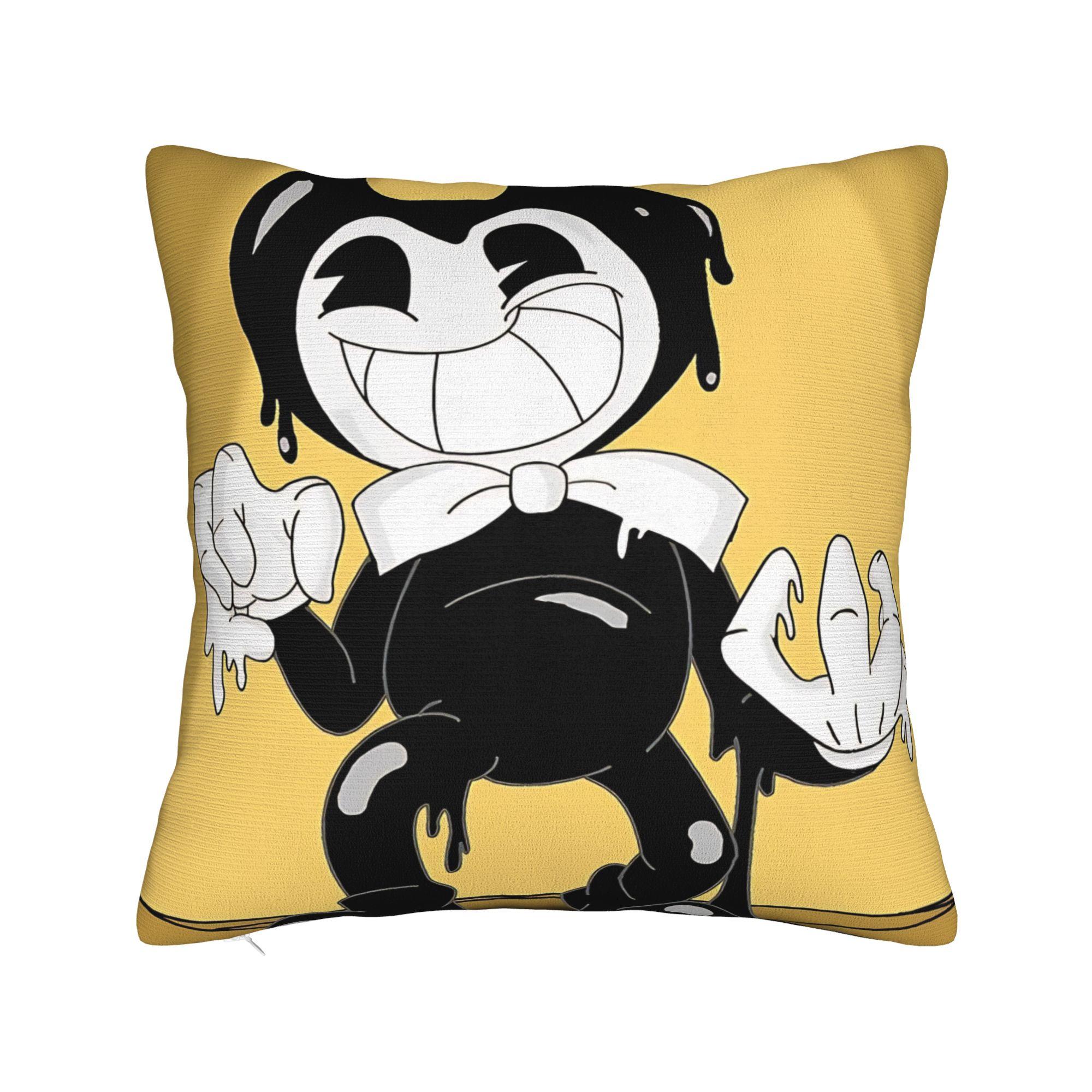 Bendy and the Dark Revival Pillowcase Polyester Cushion Cover Decor Game Cartoon Pillow Case Cover Home Square 45X45cm 12x12Inch