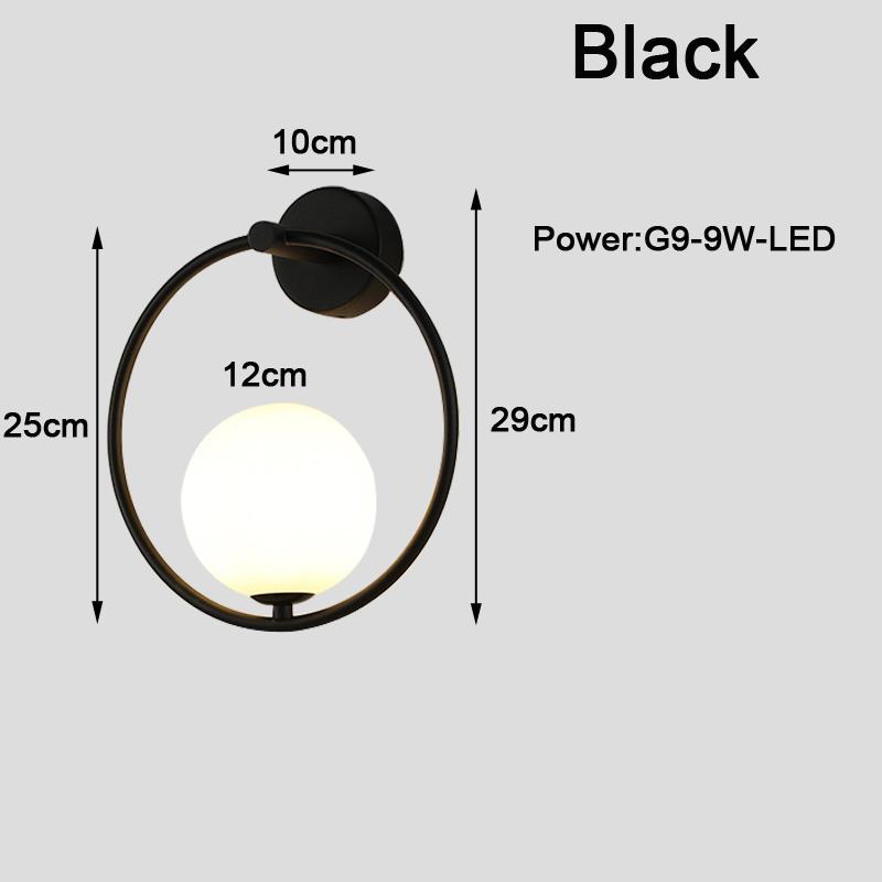 Minimalist Indoor LED Wall Lamps with Glass Bulb for Bedroom Bedside Nordic 9W  LED Wall Lights Wall Sconce for Living Room Home