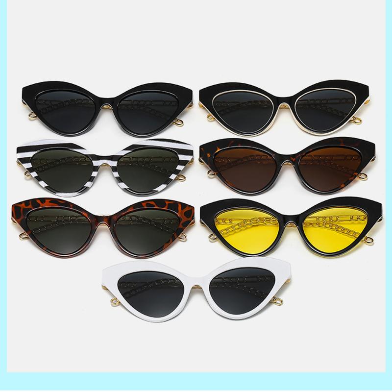 New Fashion Sunglasses Personalized Metal Chain Legs Sun Glasses Camping Trendy Retro Ideal Gift Triangle Frame Sunnies