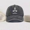 New Skeleton Deadlift Print Washed Cotton Baseball Cap Vintage Comfortable, Fashionable And Versatile