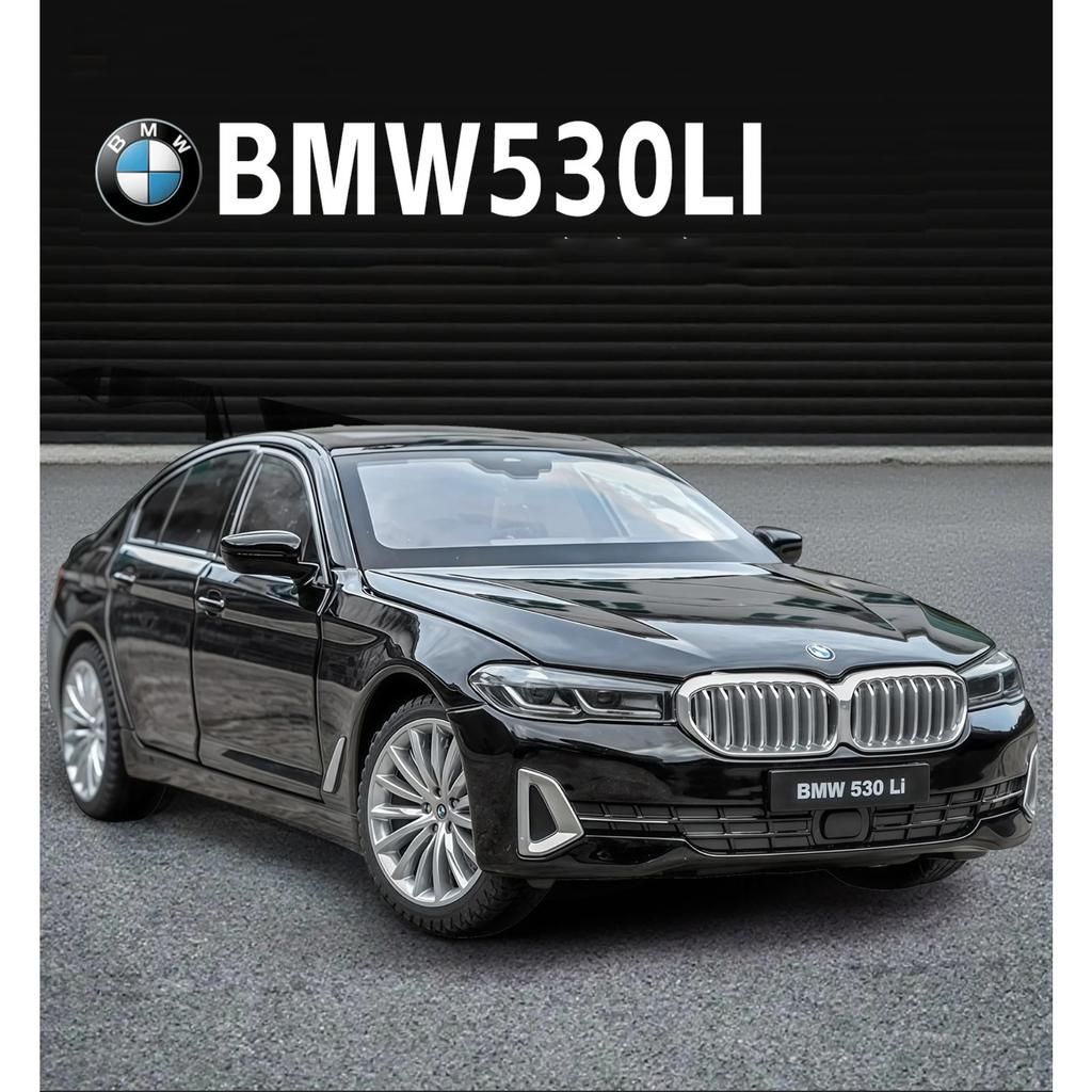1/24 BMW 5 Series 530i 530LI Alloy Luxy Car Model Diecast Metal Vehicles Car Model High Simulation Sound and Light Kids Toy Gift