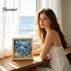 Kein Nähen Quilt Kunst No-Sew Japanisches Stoff-Set, DIY Mosaik-Sets für Erwachsene Anfänger, Gestepptes Wand-Handarbeitsprojekt Handwerk mit Rahmen & Werkzeugen, Sets, Geschenke