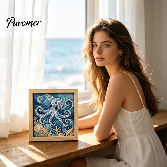 Kein Nähen Quilt Kunst No-Sew Japanisches Stoff-Set, DIY Mosaik-Sets für Erwachsene Anfänger, Gestepptes Wand-Handarbeitsprojekt Handwerk mit Rahmen & Werkzeugen, Sets, Geschenke