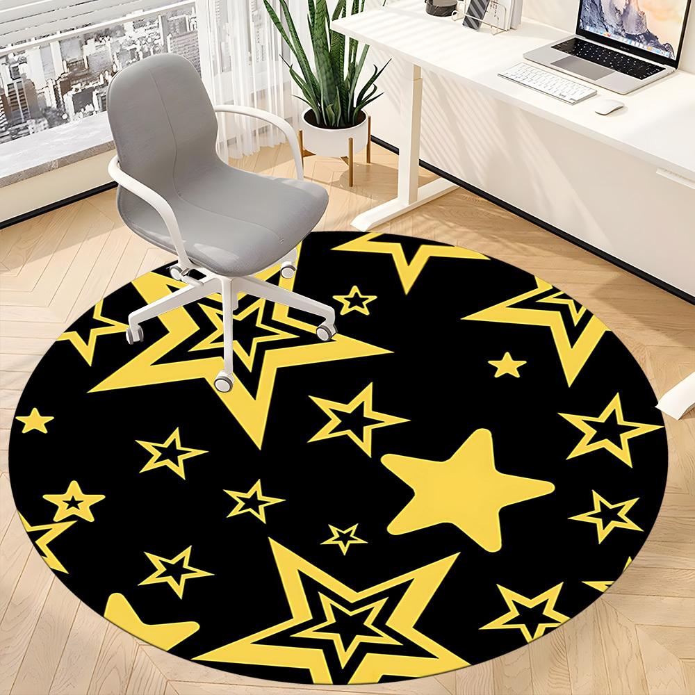 1pc Stars Night Office Round Area Rug, Indoor Mat Suitable ForOffice, Under Office Chairs Bedroom Living Room Home Decor T204
