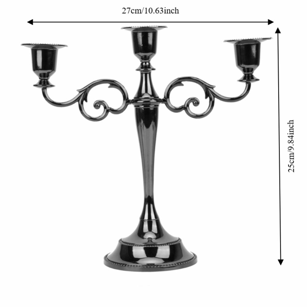 Metal Antique Metal Candle Holder Black Classic Indoor Ornament Hotel Indoor Layout