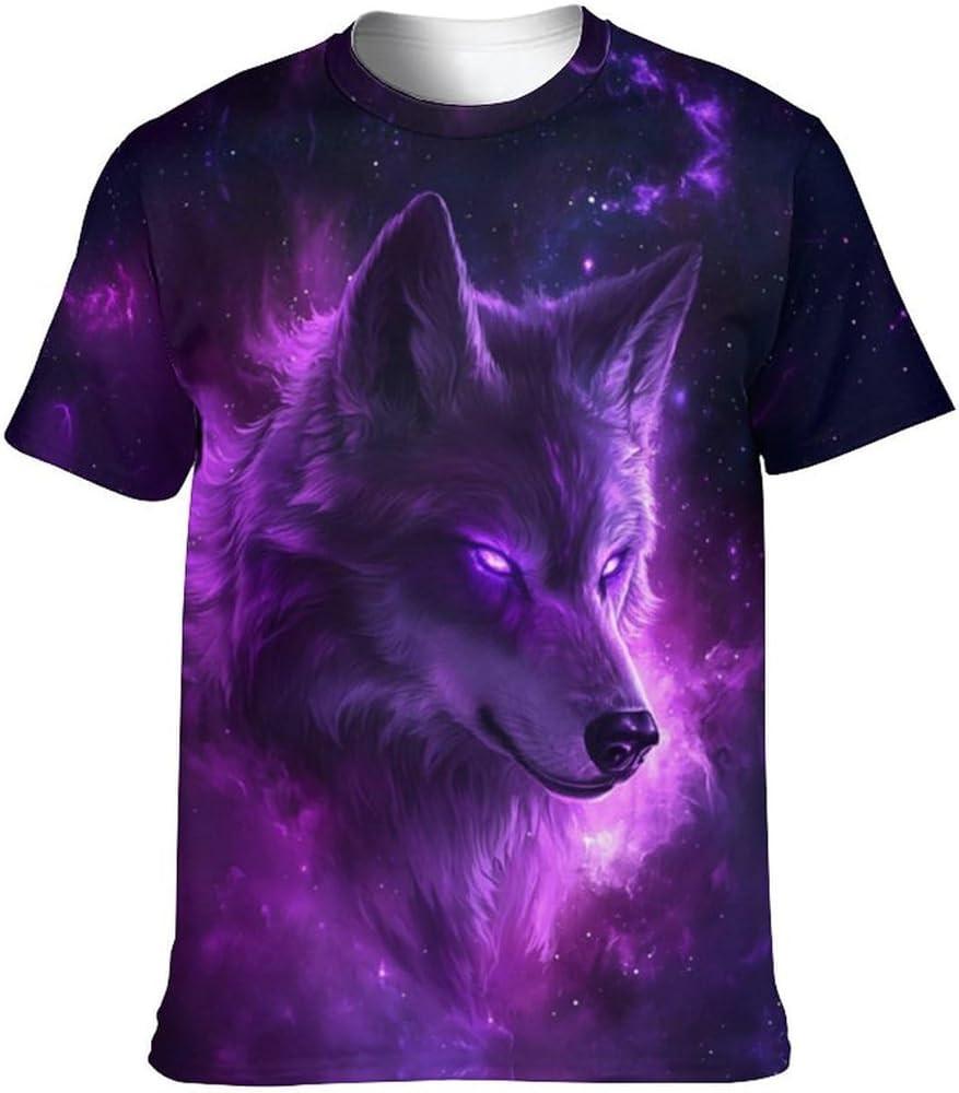 Cuntingvo Men039;s Wolf Graphic T-Shirt Novelty Animal Print Short Sleeve Top Unisex T-Shirt XXXL
