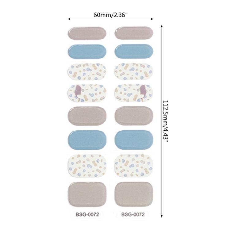 Semi Cured Gel Nail Polish Strips Gel Nail Full Wraps Strips Gel Nail Stickers