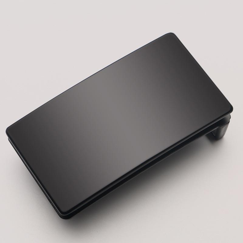 

33cm Trendy Smooth Zinc Alloy Buckle Belt For Men With Original Design And Geometric Flair For Style Distinctive Flat Black
