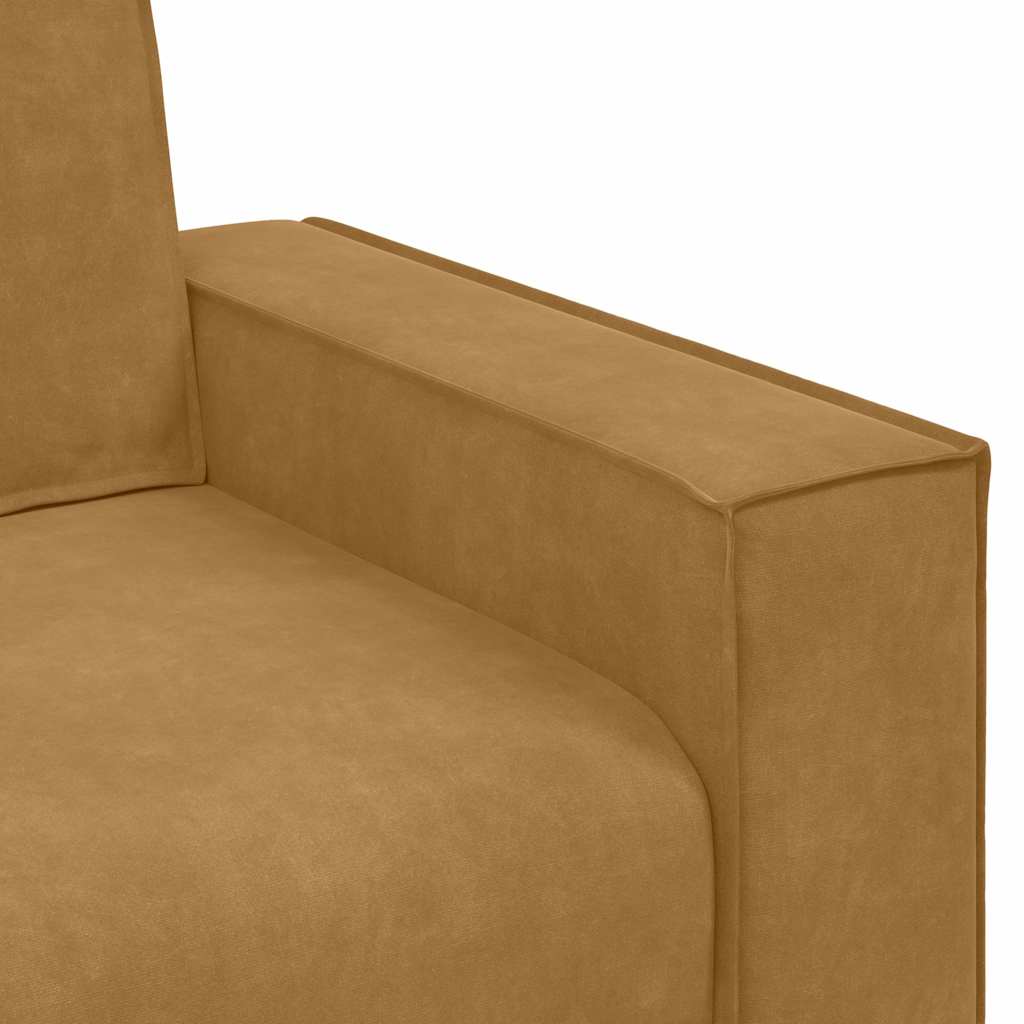 3 Seater Sofa in Brown 220 x 78 x 84 cm Velvet