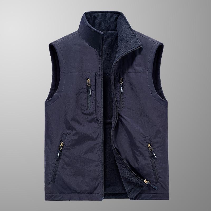 New Autumn and Winter Vest Men's Earthy Outdoor Leisure Middle-aged and Young Photography Fishing Vest Vest Horse Clip Sports Jacket Men