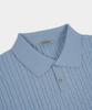 BIRBANTE Soft Washable Cable Collar Knit - Sky Blue