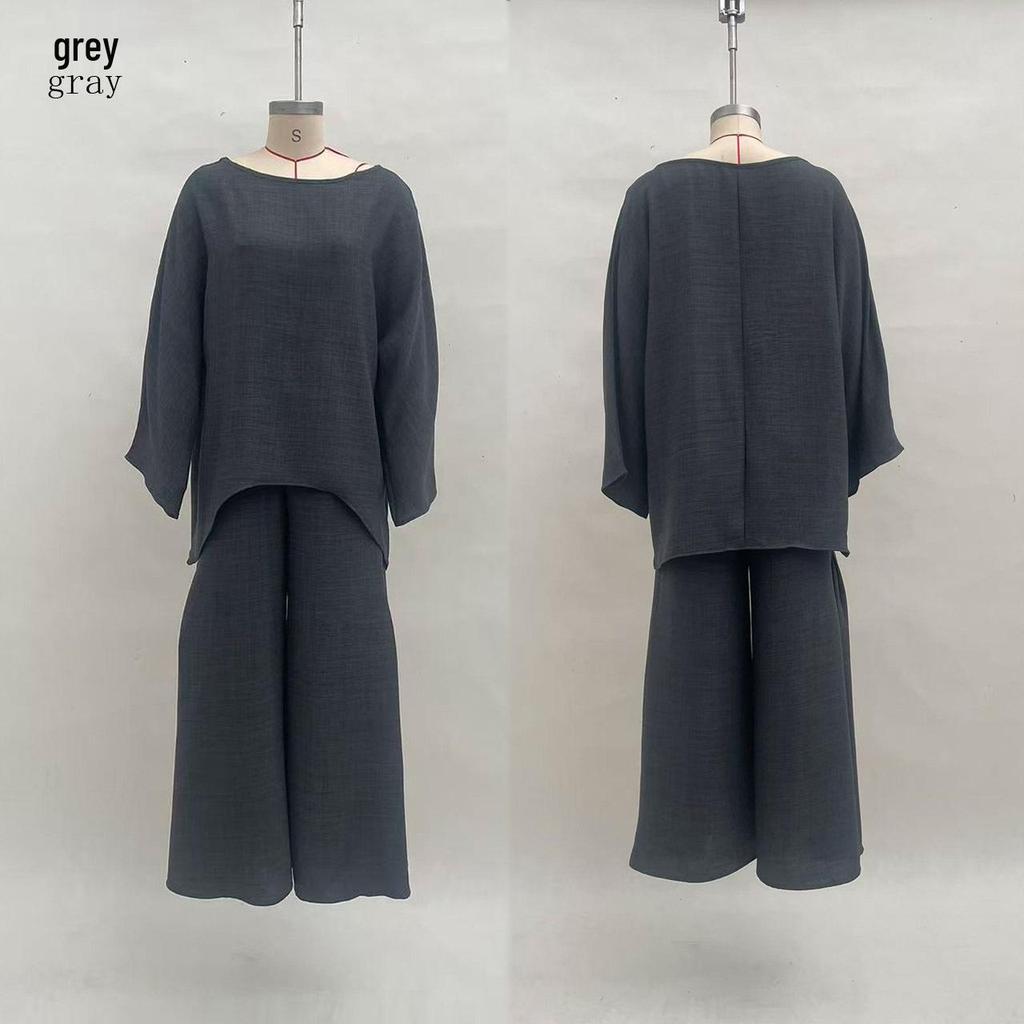 European and American Women's Loose Casual Shirt and Wide-Leg Pants Set (2026)