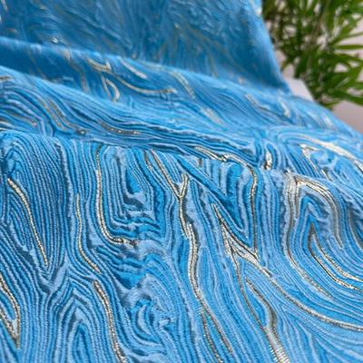 142x100cm African French Brocade Lace Fabric High Quality Gilding Nigerian Jacquard Fabric for Sewing Elegant Cheongsam Dress