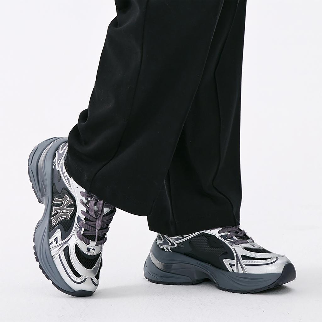 MLB New York Yankees Mode Rétro Bloc de Couleur Semelle Épaisse Maille Couple Sport Respirant Haut Tige Basse Chaussures de Course Baskets Unisexes 3ARNSPE5N-50SID