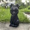 Socha černé kočky Tajemná roztomilá kočka Čarodějnice Kočka Figurka Čarodějky Dekor Stolní Ornament Ručně malovaná socha na Halloween 1PC