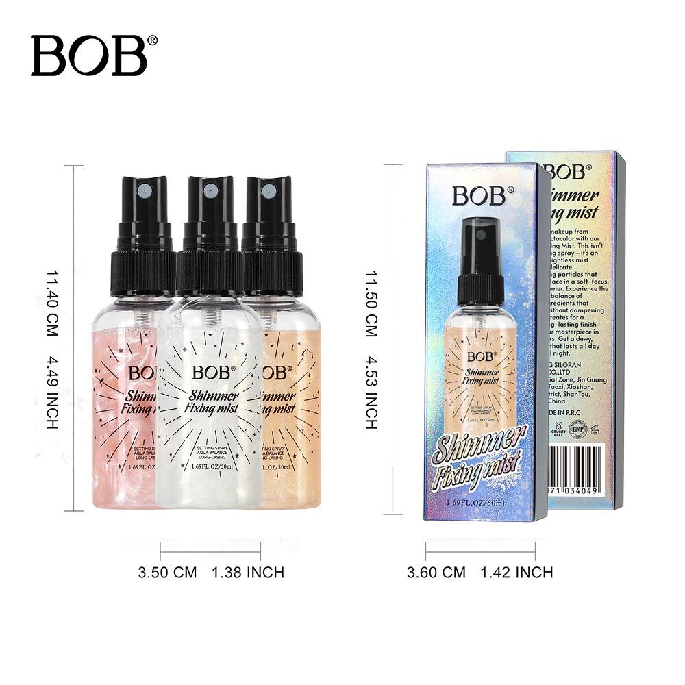 BOB Kviksand setting spray, vand fjerner ikke makeup, langvarigt fugtgivende, hurtig filmdannelse, mat overflade