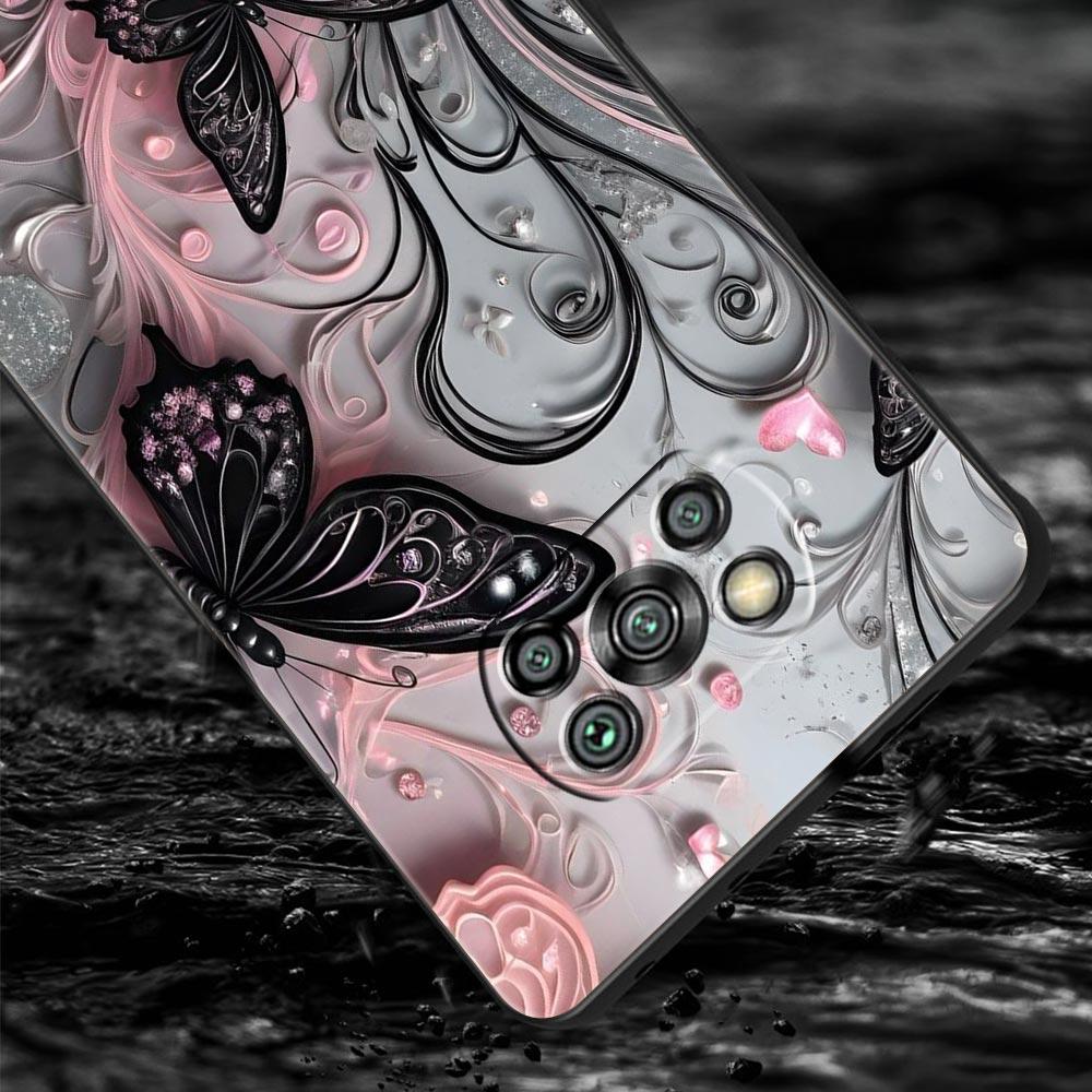 Fashionable Butterfly Flower Pattern Phone Case Cover  for Xiaomi Poco F7 Ultra F6 F5 F4 F3 X6 X5 X4 X3 NFC C51 C55 GT Soft TPU
