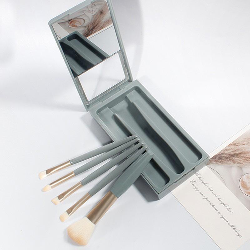 

5/7/10/12 шт. Кисті для макіяжу з пензлем для тональної основи, рум ян, тіней для повік, контуру, пудри, Набір пензлів для макіяжу, Професійні пензлі для макіяжу синій