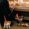 Realistic Animal Model Simulated Poultry Figurines Miniatures Mini Farm Dog Duck Cock Models Ornaments For Children Kids Gifts