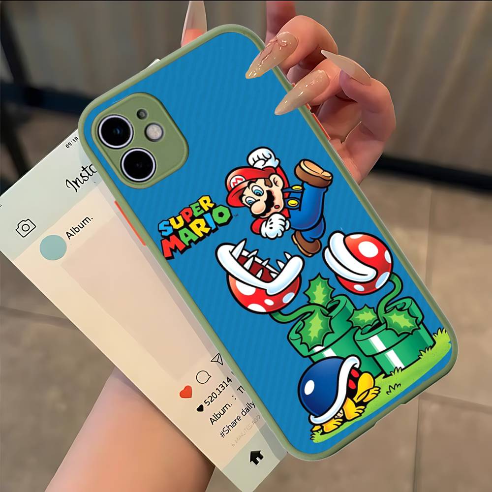 Super Game M-Mario Phone Case For IPhone 13 12 X XS MAX Pro Max 16 15 11 14 Pro Max Shockproof Matte Cover