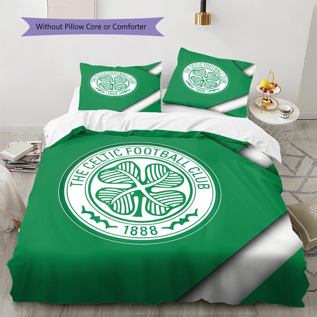 Celtic Football Club  Pattern Bedding Quilt Set  Home Decoration  Gift (1 * duvet cover + 2 * pillowcase  without core)