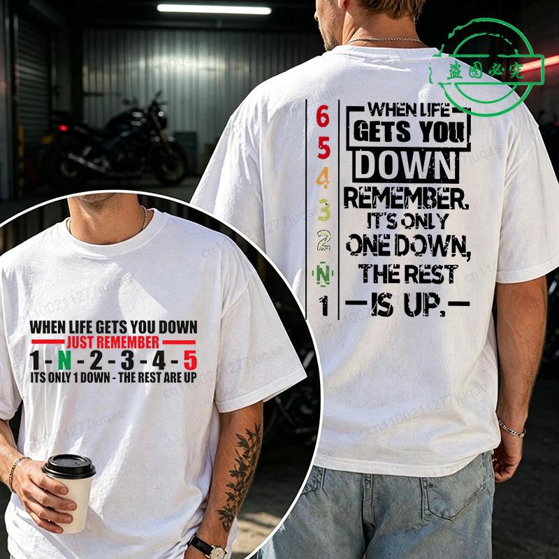 Summer New Unisexs Tshirt 1 Down 6 Up Motorcycle Print Casual Fashionable Tshirts Motorcycle Day Unisexs Tee Shirts Tops Gifts
