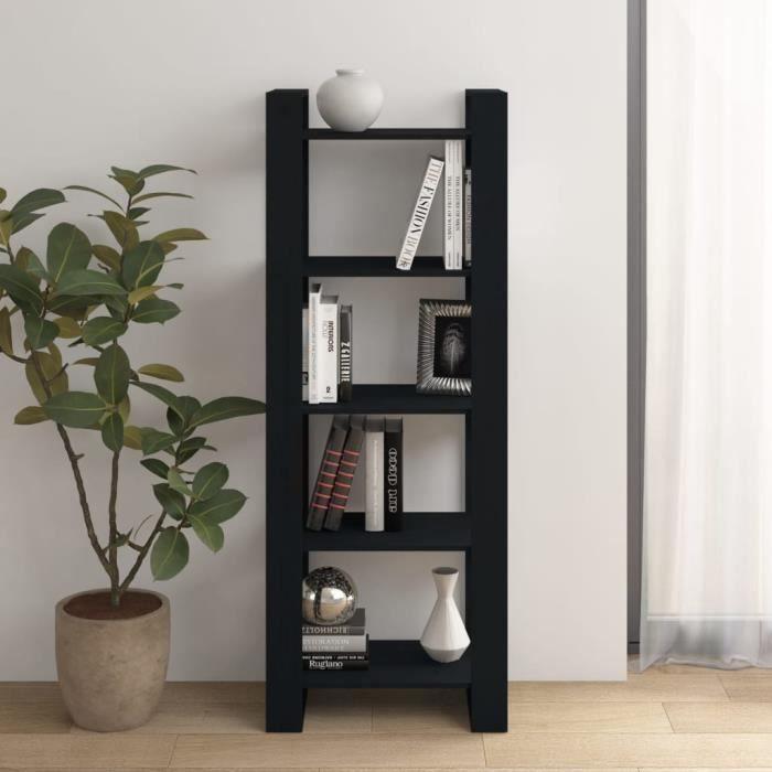 Bibliothèque en bois massif noir 60x35x160 cm - VidaXL