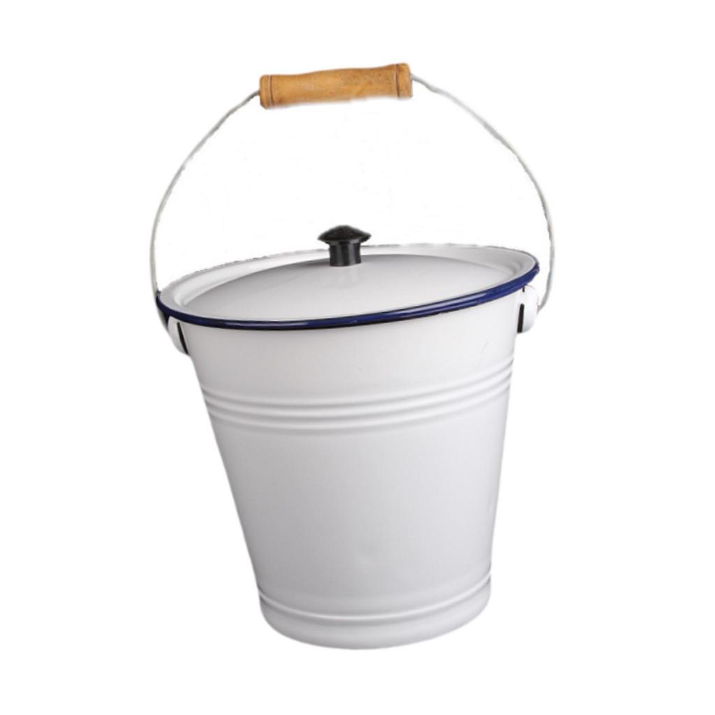 Enamel Bucket Ice with Lid Rustic Rice Container Liquid Storage Cans for Bridal