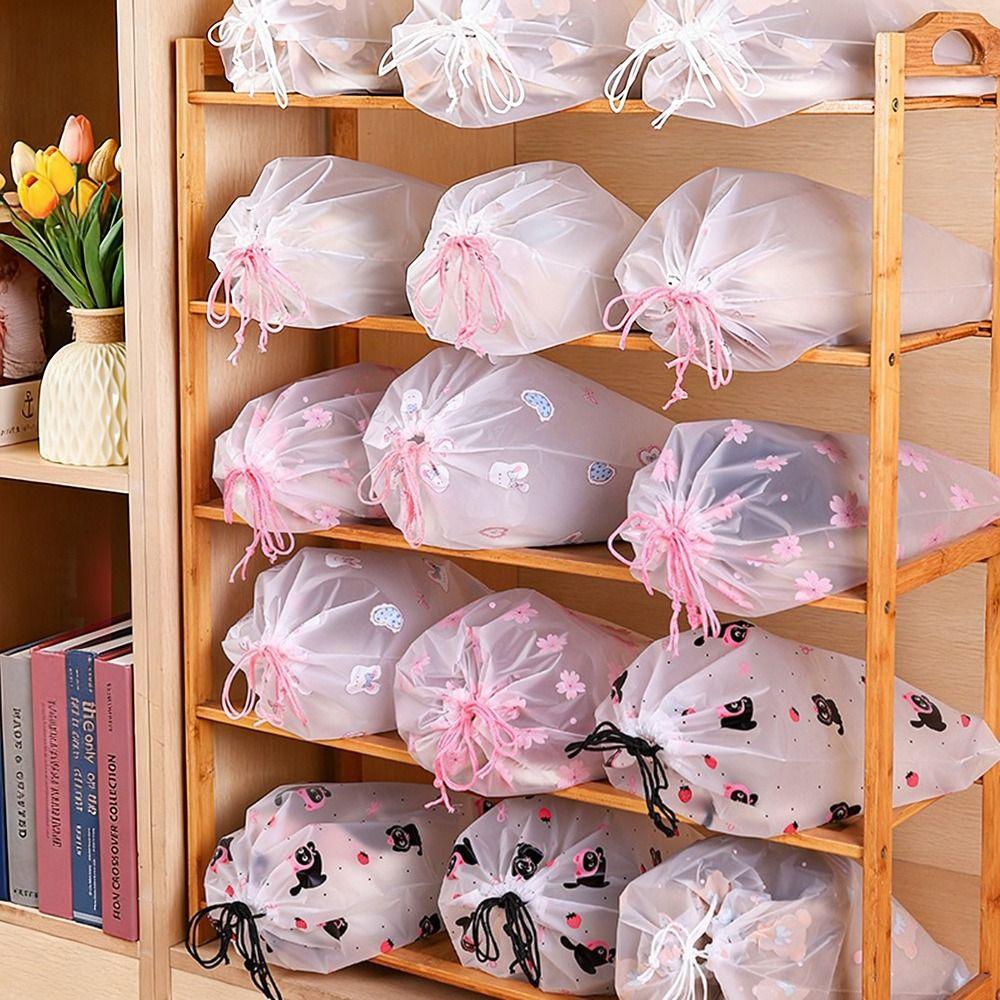 10Pcs New Cartoon Shoe Storage Bags Bow Rabbit Waterproof Dustproof Shoe Bags Reusable Lightweight Drawstring Bags