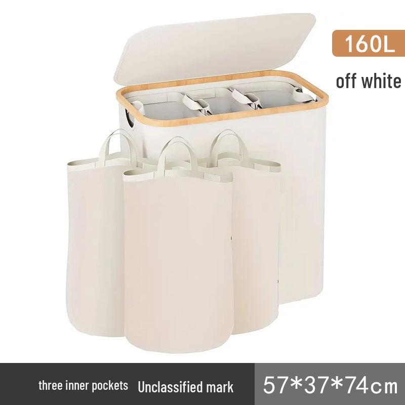 Foldable Large-Capacity Laundry Hamper with Lid and Inner Bag