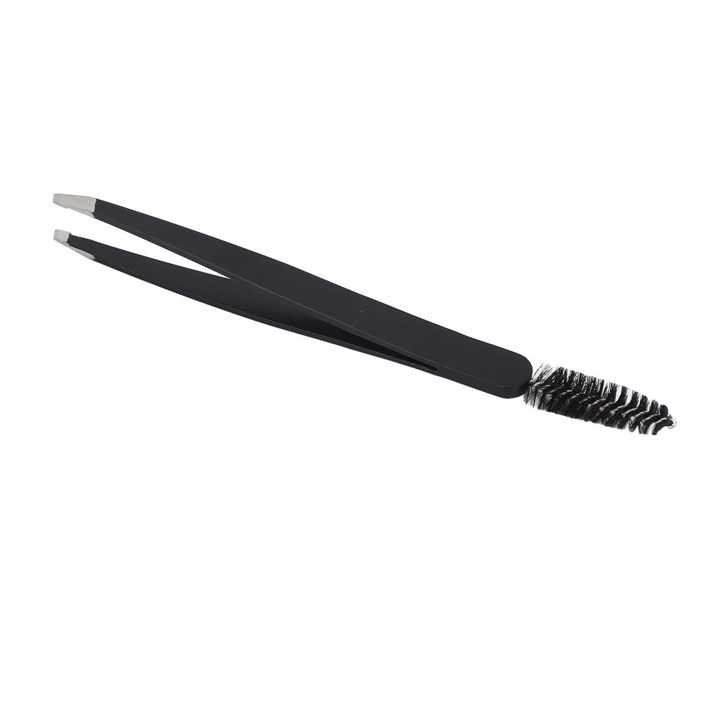 2PCS Eyebrow Tweezer Black Stainless Steel Ergonomic Design Eyelash Grafting Tweezer for Makeup
