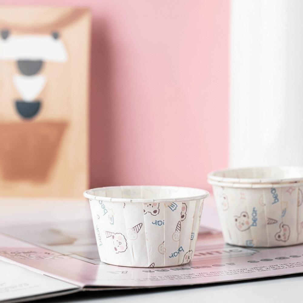 Heat Resistant Disposable Cupcake Cups Greaseproof Glossy Surface Baking Paper Mold No Lid Non-Stick Muffin Cups Home Kitchen