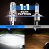 H4 Light Bulbs Super Bright Upgraded 900% 55000LM Brightness 6500K White H4/9003 Light Bulbs 1:1 Halogen Size Cooling Fan Plug And Play Fog Light