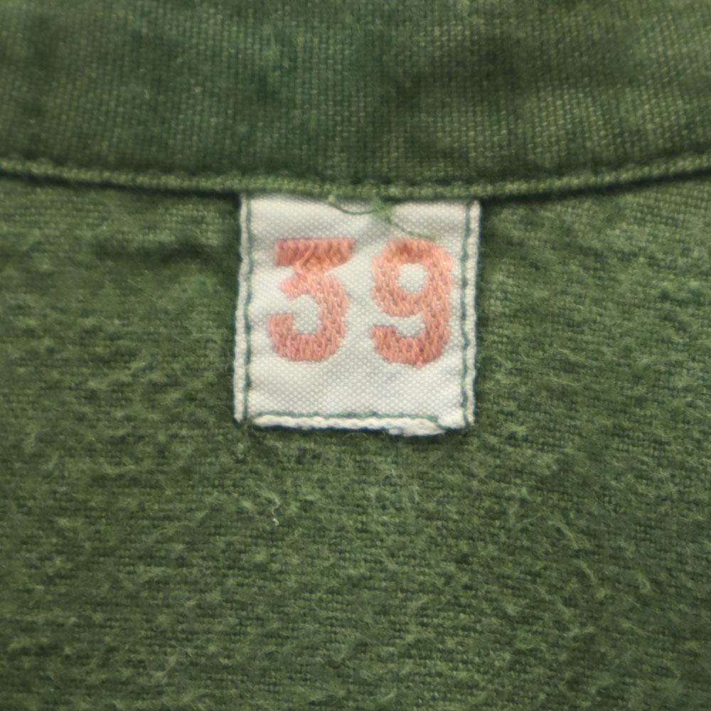 SWEDENISH ARMY 70s vintage Long sleeve half button shirt khaki Men's Used