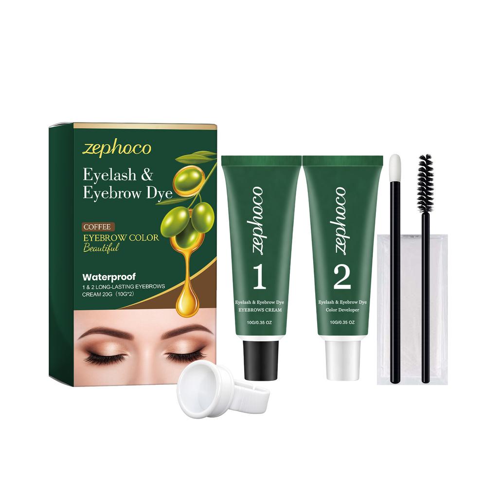 Natural Eyebrow & Eyelash Tint Kit for Home Use - Smooth Coloring Long-lasting Plant Extract