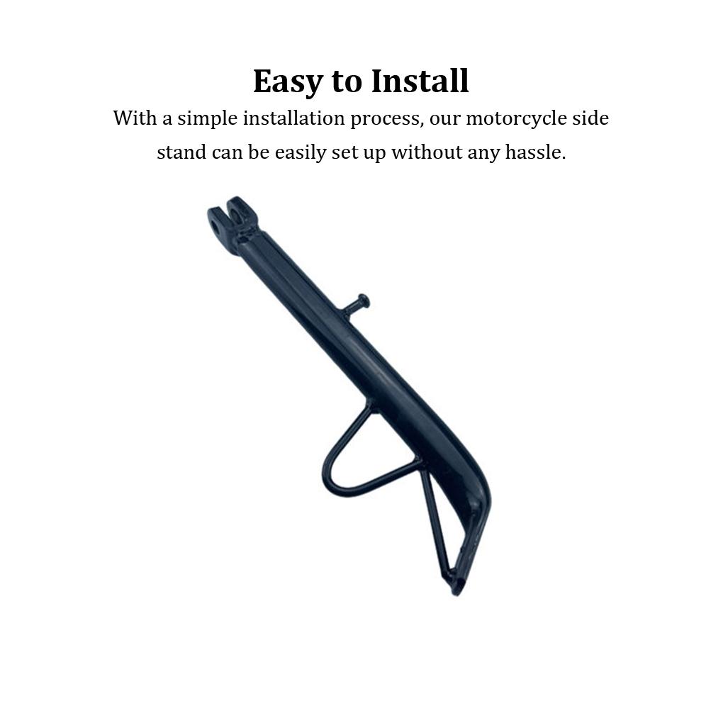 Sturdy and Durable Motorcycle Kickstand Easy Installation Made with Iron for Wear-Resistance Strong Compatibility, Black 21cm