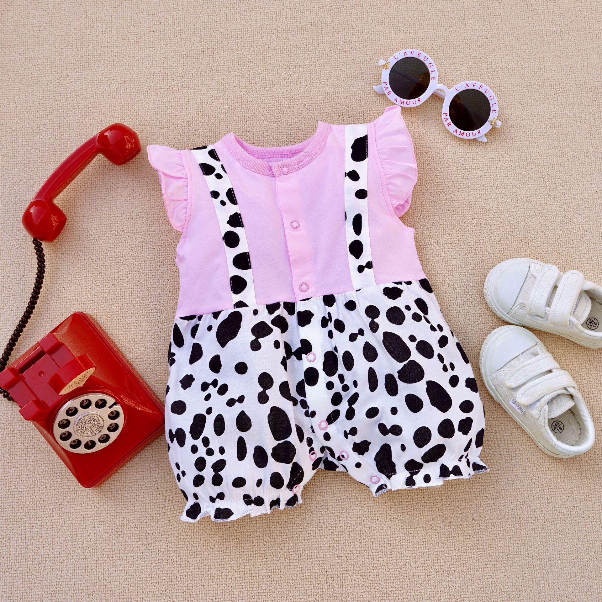 

Summer 2023 Baby Short Sleeve Cotton Romper: Cool Crawling Jumpsuit with Little Fly Sleeves (Fits 3-18 Months) 12M (80)