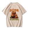 90er Cartoon Biber Kurwa Grunge T-Shirt Lustiges Kurwa Biber Mange T-Shirt Harajuku Y2k T-Shirts Tops Herren Mode EU Größe T-Shirt Kleidung
