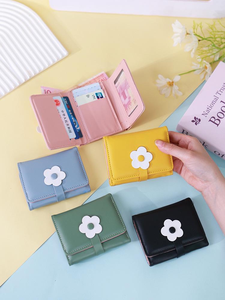 2025 Ladies' Cute Flower Tri-fold Wallet - Korean Style Card Holder
