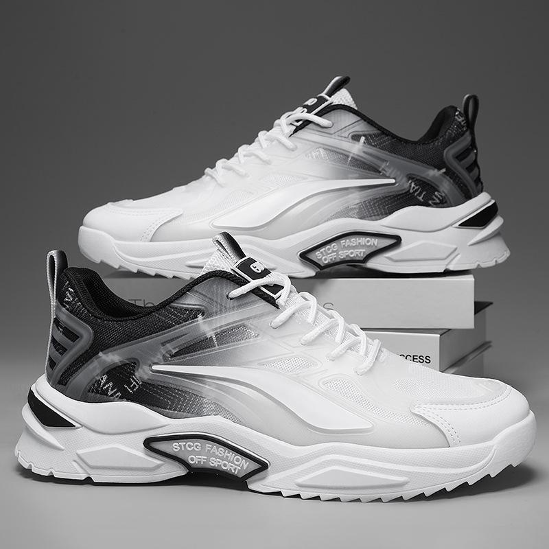 

Мужская обувь, новые дышащие сетчатые туфли, мужская спортивная и повседневная обувь, модные универсальные белые туфли, модная обувь для папы-бега 39