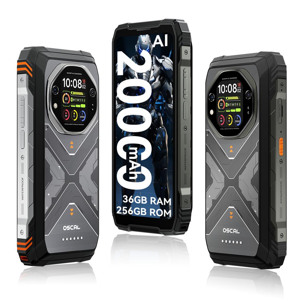 Oscal TANK 1 5G 6.78inch Dimensity 7050 Rugged Phone Android 15 12GB  RAM 256GB  ROM 20000mAh Battery