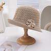 Round-Top Sun Hat Polyester Bucket Hat High-End Hepburn-Style Middle-aged Mother Hat  Vacation