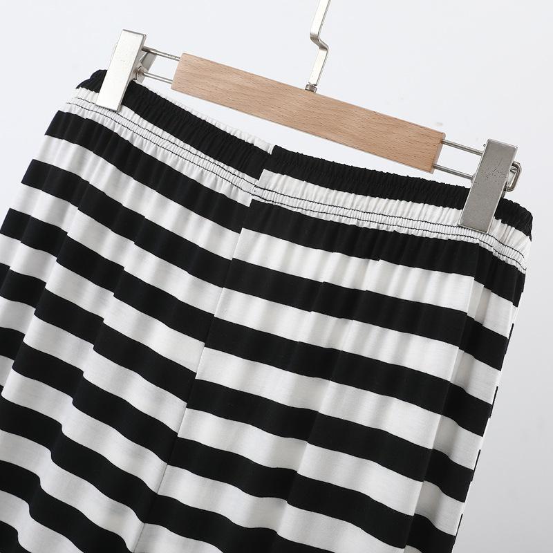 Women's Striped Wide-Leg Pants: Spring/Summer, Lightweight, Loose Fit, Versatile, Plus Size