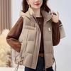Fashion Winter Women's Vest Hooded Thick Warm Casual Sleeveless Jackets Woman Short Coat