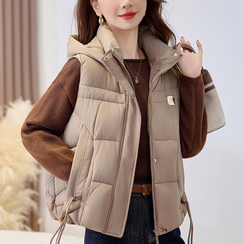 Fashion Winter Women's Vest Hooded Thick Warm Casual Sleeveless Jackets Woman Short Coat