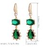 New Fashion Metal Geometric Zirconia Water Drop Earrings for Women Vintage Blue/green Long Earrings Party  Gifts